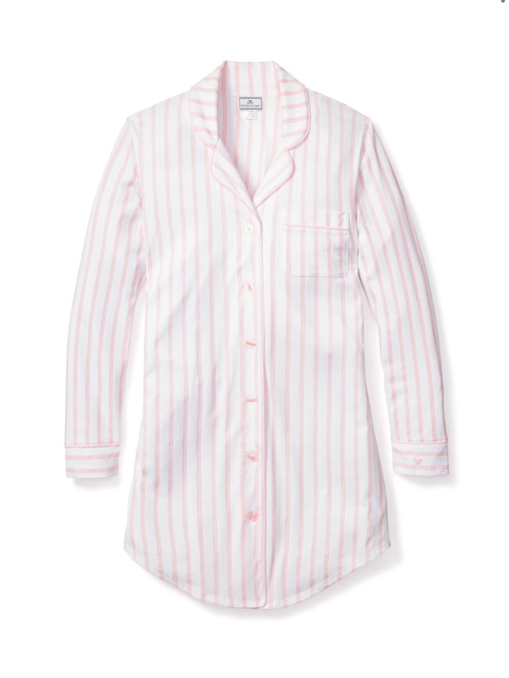 Petite Plume Pima Nightshirt in Pink Stripe